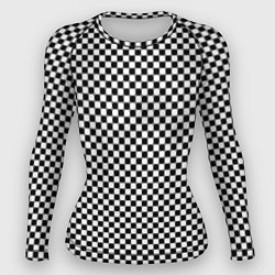 Рашгард женский Шахматная клетка иллюзия, цвет: 3D-принт