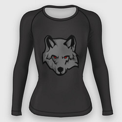 Рашгард женский Злой серый волк с красными глазами, цвет: 3D-принт