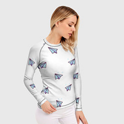 Рашгард женский Бумажные самолетики, цвет: 3D-принт — фото 2