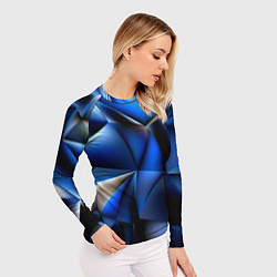 Рашгард женский Polygon blue abstract, цвет: 3D-принт — фото 2