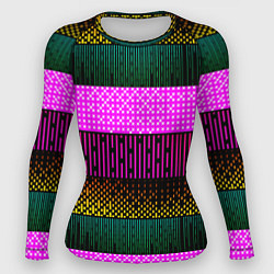 Рашгард женский Patterned stripes, цвет: 3D-принт