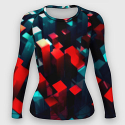 Рашгард женский Digital abstract cube, цвет: 3D-принт