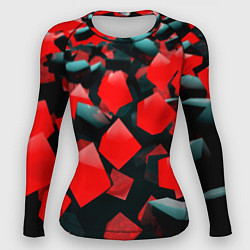 Женский рашгард Черно красные кубы