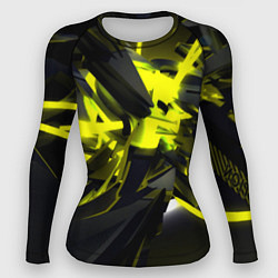 Рашгард женский Yellow gold abstraction, цвет: 3D-принт