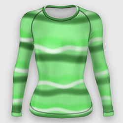 Рашгард женский Зеленые волны, цвет: 3D-принт