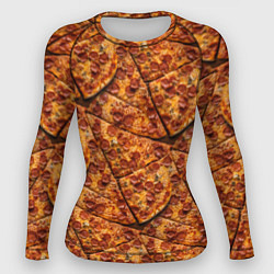 Рашгард женский Сочная текстура из кусков пиццы, цвет: 3D-принт