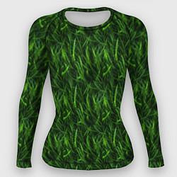 Рашгард женский Сочный узор из зеленой травки, цвет: 3D-принт