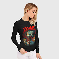 Рашгард женский Зомби в стиле Симпсонов, цвет: 3D-принт — фото 2