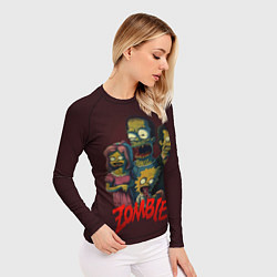 Рашгард женский Симпсоны зомби, цвет: 3D-принт — фото 2