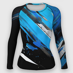 Рашгард женский Black blue white, цвет: 3D-принт