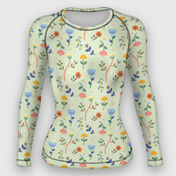 Рашгард женский Цветочная полянка, цвет: 3D-принт