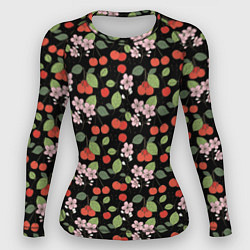 Рашгард женский Паттерн цветы и вишня, цвет: 3D-принт