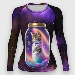 Рашгард женский Котик в звездном небе, цвет: 3D-принт