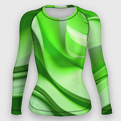 Рашгард женский Светлые зеленые волны, цвет: 3D-принт