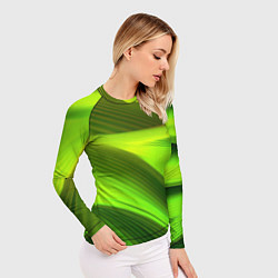 Рашгард женский Светлый зеленый абстрактный фон, цвет: 3D-принт — фото 2