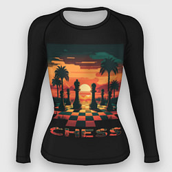 Рашгард женский Chess - на закате, цвет: 3D-принт