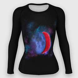 Рашгард женский Космический арбуз-луна, цвет: 3D-принт