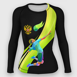 Рашгард женский Волейбол Россия, цвет: 3D-принт
