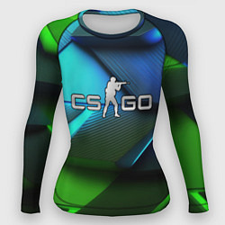 Рашгард женский CS GO green blue abstract, цвет: 3D-принт