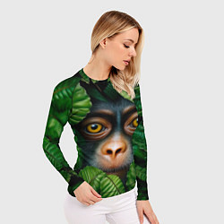 Рашгард женский Черная обезьянка, цвет: 3D-принт — фото 2