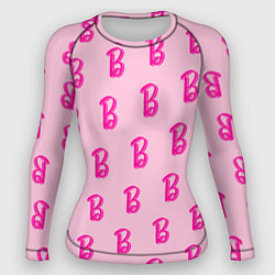 Рашгард женский Барби паттерн буква B, цвет: 3D-принт