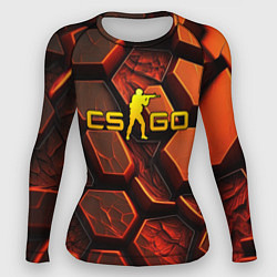 Рашгард женский CS GO orange logo, цвет: 3D-принт