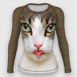 Рашгард женский Кошка показывает язык, цвет: 3D-принт