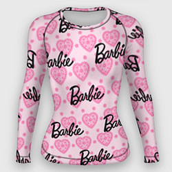 Рашгард женский Логотип Барби и розовое кружево, цвет: 3D-принт