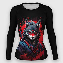 Рашгард женский Волк-самурай, цвет: 3D-принт