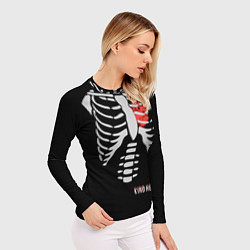 Рашгард женский Скелет с добрым сердцем, цвет: 3D-принт — фото 2