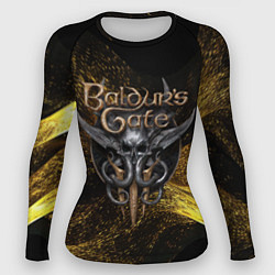 Рашгард женский Baldurs Gate 3 logo gold black, цвет: 3D-принт