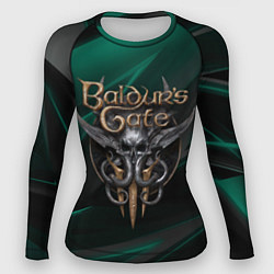 Рашгард женский Baldurs Gate 3 logo green geometry, цвет: 3D-принт