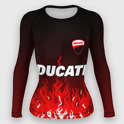 Рашгард женский Ducati- красное пламя, цвет: 3D-принт