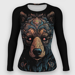 Рашгард женский Медведь из узоров, цвет: 3D-принт