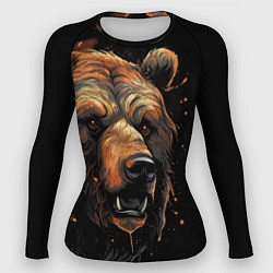 Рашгард женский Бурый медведь, цвет: 3D-принт