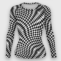 Женский рашгард Черно-белая шахматная иллюзия