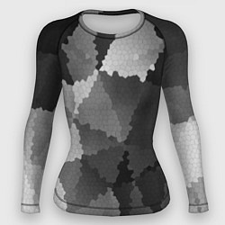Рашгард женский Мозаичный узор в серых оттенках, цвет: 3D-принт