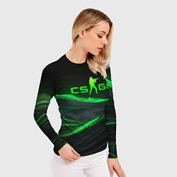 Рашгард женский CSGO neon green logo, цвет: 3D-принт — фото 2
