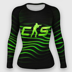 Рашгард женский CS2 green logo, цвет: 3D-принт