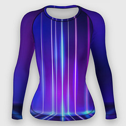 Рашгард женский Neon glow - vaporwave - strips, цвет: 3D-принт