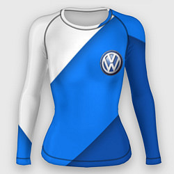 Рашгард женский Volkswagen - голубые линии, цвет: 3D-принт