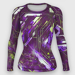Женский рашгард Космические кибер схемы фиолетовые