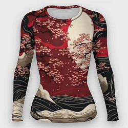 Женский рашгард Багровый пейзаж в японском стиле