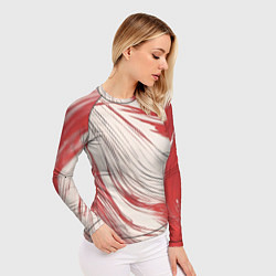 Рашгард женский Абстракция красно-белая, цвет: 3D-принт — фото 2