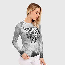 Рашгард женский Texture - разозленный волк, цвет: 3D-принт — фото 2