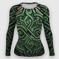 Рашгард женский Симметричный узор в ирландском стиле, цвет: 3D-принт