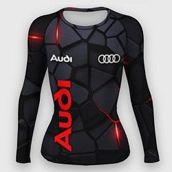 Рашгард женский Audi черные плиты с эффектом свечения, цвет: 3D-принт