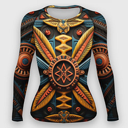 Рашгард женский Орнамент в стиле африканских племён, цвет: 3D-принт