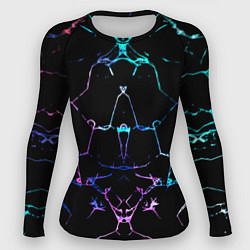 Рашгард женский Неоновые трещины узоры, цвет: 3D-принт