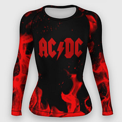 Рашгард женский AC DC огненный стиль, цвет: 3D-принт